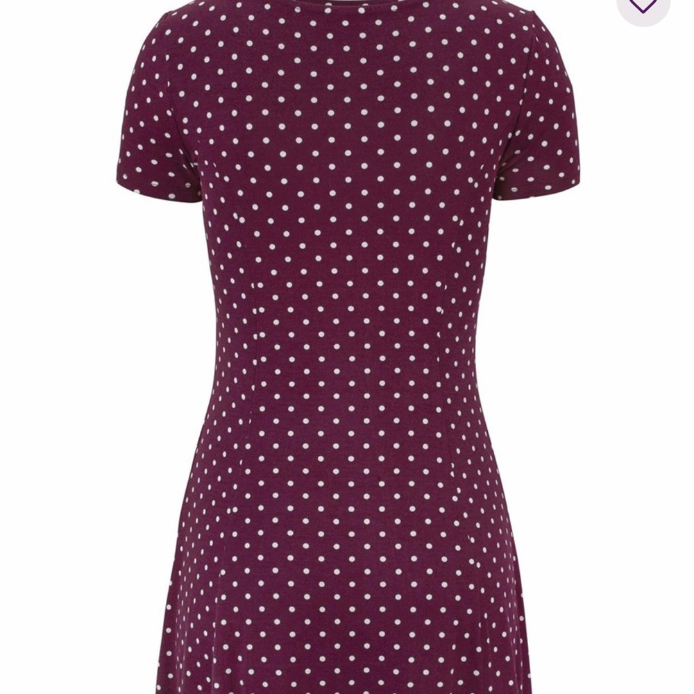 Maroon and White Midi Sundress with Scoop Neck - Picture 4 of 4